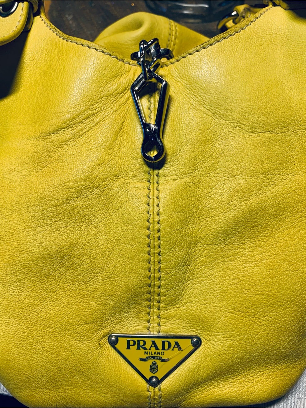 Prada Yellow Soft Leather Adjustable Shoulder Handbag Legitgrails COA paperwork. - Picture 8 of 11